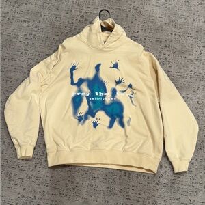 Aelfric Eden Cream Hoodie with Blue Graphic